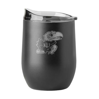 Kansas 16oz Black Etch Powder Coat Curved Beverage Tumbler