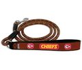 Kansas City Chiefs Pet Leash Leather Frozen Rope Football - Large