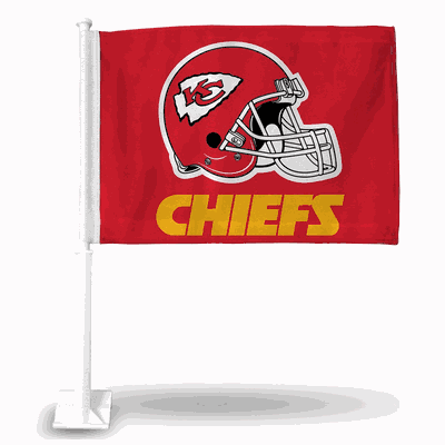 Kansas City Chiefs Red Helmet Double Sided Car Flag - 16" x 19"