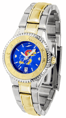 Kansas Jayhawk Competitor Ladies Two-Tone AnoChrome Watch