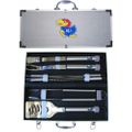 Kansas Jayhawks 8 pc Stainless Steel BBQ Set w/Metal Case Kansas Jayhawks 8 pc Stainless Steel BBQ Set w/Metal Case