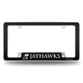 Kansas Jayhawks Carbon Fiber Chrome Automotive License Plate Frame Kansas Jayhawks Carbon Fiber Chrome Automotive License Plate Frame