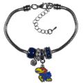 Kansas Jayhawks Euro Bead Bracelet