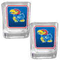 Kansas Jayhawks Square Glass Shot Glass Set Kansas Jayhawks Square Glass Shot Glass Set