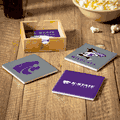 Kansas State Wildcats 4 Piece Coaster Set with Wood Caddy Kansas State Wildcats 4 Piece Coaster Set with Wood Caddy