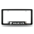 Kansas State Wildcats KSU Carbon Fiber Chrome Auto License Plate Frame