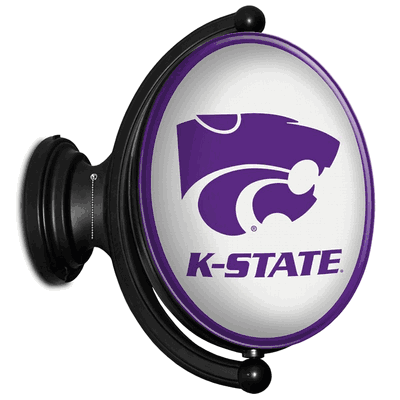 Kansas State Wildcats Rotating LED Team Sprit Wall Sign-Primary Logo on White