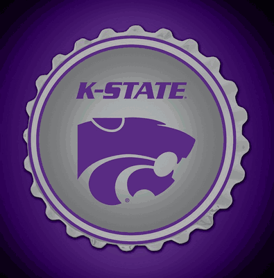Kansas State Wildcats Team Spirit Bottle Cap Wall Sign-Primary Logo on Silver
