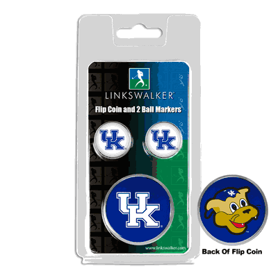 Kentucky Wildcats Flip Decision Coin and 2 Golf Ball Marker Pack