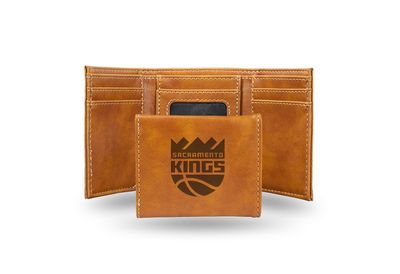 Kings - Sac Laser Engraved Brown Trifold Wallet
