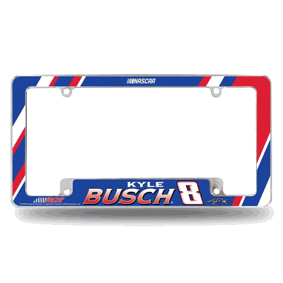 Kyle Busch 12" x 6" Chrome Automotive License Plate Frame