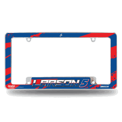 Kyle Larson Car Art 12" x 6" Chrome Automotive License Plate Frame