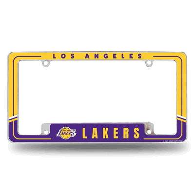LA Lakers Two-Tone 12" x 6" Chrome Auto License Plate Frame