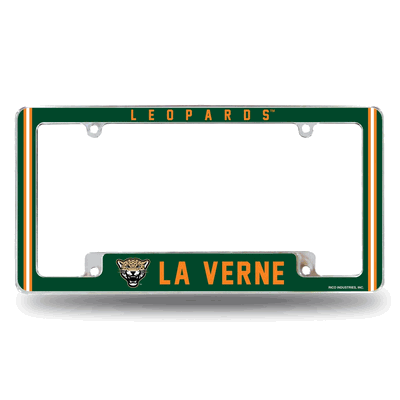 La Verne�Leopards 12" x 6" Chrome Automotive License Plate Frame