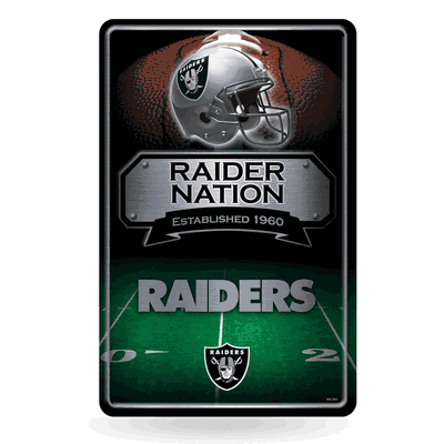 Las Vegas Raiders 11" x 17" Metal Home Dcor Sign