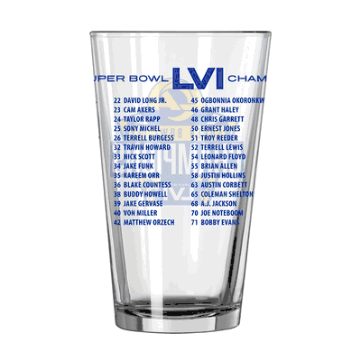 Los Angeles Rams 16oz SB Champions Roster Pint Glass