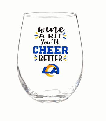 Los Angeles Rams 17oz Wine Glass Stemless -  Boxed
