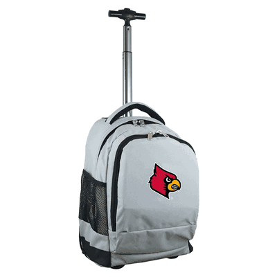Louisville Cardinals Wheeled Premium Backpack - Gray