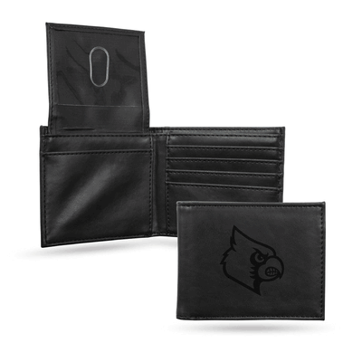 Louisville Laser Engraved Black Billfold Wallet