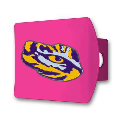 LSU Pink Metal Hitch Cover with 3D Color Emblem