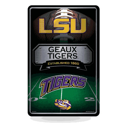 LSU Tigers 11" x 17" Metal Home Dcor Sign