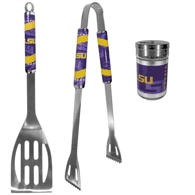 LSU Tigers 2 Piece BBQ Set with Seasoning Shaker
