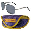 LSU Tigers Aviator Sunglasses and Sports Case