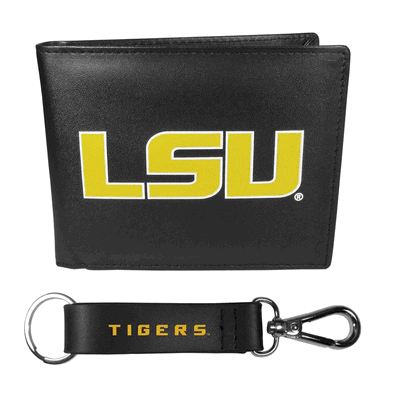 LSU Tigers Bi-fold Wallet & Strap Key Chain