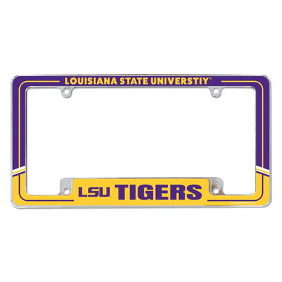 LSU Tigers Two-Tone 12" x 6" Chrome Automotive License Plate Frame