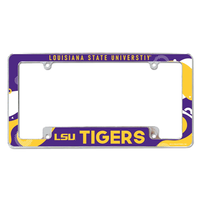 LSU Tigers Wave 12" x 6" Chrome Automotive License Plate Frame