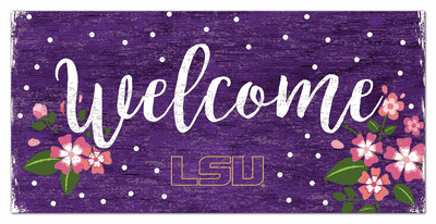 LSU Welcome Floral Sign - 6x12