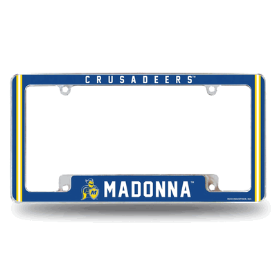 Madonna�Crusaders 12" x 6" Chrome Automotive License Plate Frame