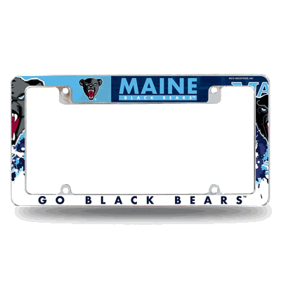 Maine Black Bears Primary Chrome Automotive License Plate Frame
