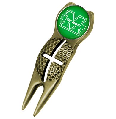 Marshall University Thundering Herd Crosshairs Divot Tool - Gold