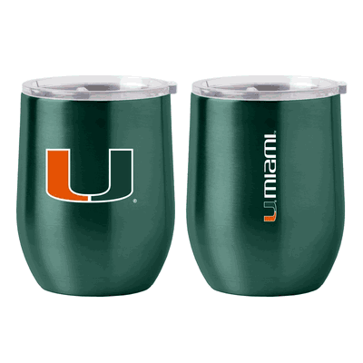 Miami 16oz Gameday Stainless Curved Beverage Tumbler