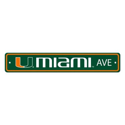 Miami Hurricanes Team Color Lightweight Street Sign Dcor