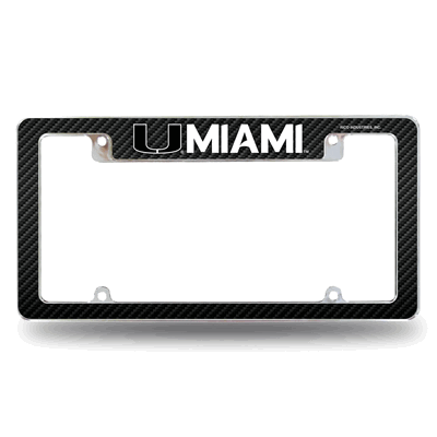 Miami Hurricanes - The U Black Chrome Automotive License Plate Frame