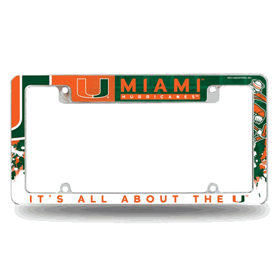 Miami Hurricanes - The U Standard Chrome Auto License Plate Frame