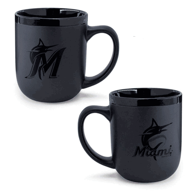 Miami Marlins Matte Black 17oz Coffee Mug
