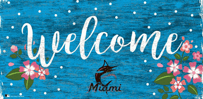 Miami Marlins Welcome Floral Sign - 6x12
