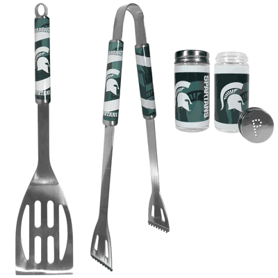 Michigan St. Spartans 2 Piece Tailgate BBQ Set with Salt and Pepper Shakers