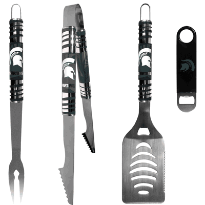 Michigan St. Spartans 3 pc BBQ Set and Bottle Opener