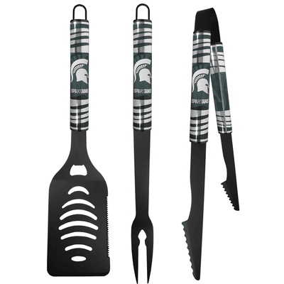Michigan St. Spartans 3 pc Black Tailgater BBQ Set