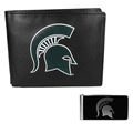 Michigan St. Spartans Bi-fold Wallet & Black Money Clip