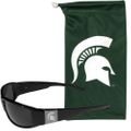 Michigan St. Spartans Etched Chrome Wrap Sunglasses and Bag