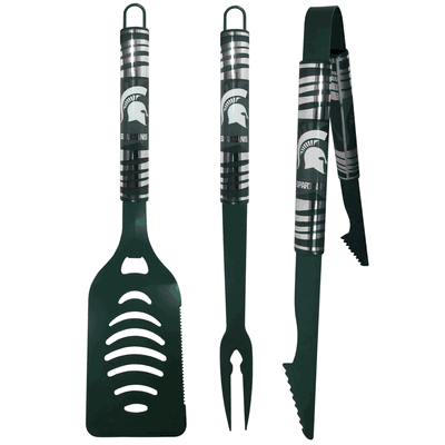 Michigan State Spartans 3 pc Color BBQ Tool Set
