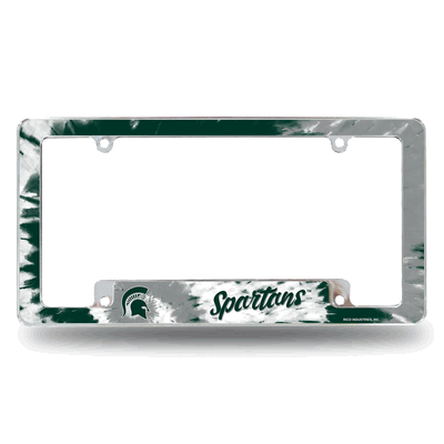 Michigan State Spartans Tie Dye Chrome Automotive License Plate Frame