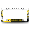Michigan Tech Huskies Primary Chrome Automotive License Plate Frame