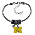 Michigan Wolverines Euro Bead Bracelet Michigan Wolverines Euro Bead Bracelet