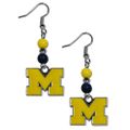 Michigan Wolverines Fan Bead Dangle Earrings Michigan Wolverines Fan Bead Dangle Earrings